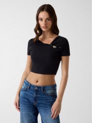 Guess Top 183441 Czarny Classic Fit. Czarne topy Guess, s, z aplikacjami, bez kołnierzyka, bez ramiączek. Za 264.99 zł.