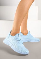 Jasnoniebieskie Buty Sportowe Sneakersy z Napisami i Tłoczeniem Odalira. Niebieskie buty sportowe lifestyle Born2be, bez wzorów, z jeansu, bez zapięcia, trekkingowe. W wyprzedaży za 63.74 zł.