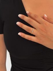 Les Petites Précieuses Pozłacany pierścionek z cyrkonią rozmiar: 52. Żółte pierścionki Les Petites Précieuses, z cyrkonią, pozłacane. Za 100.45 zł.