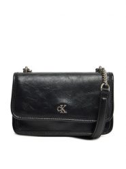 Calvin Klein Jeans Torebka Chain Mini Ew Flap LV04K3085G Czarny. Czarne kopertówki Calvin Klein Jeans, bez wzorów, z jeansu, wizytowe, bez dodatków. Za 269.99 zł.