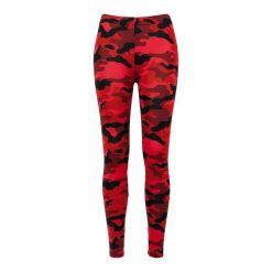 Damskie Legginsy W Kamuflażu. Czerwone legginsy Urban Classics, bez wzorów, sportowe. Za 76.99 zł.