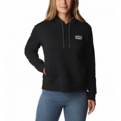 Bluza trekkingowa z kapturem Damska Columbia Lodge Hoodie. Czarne bluzy Columbia, m, bez wzorów, sportowe, bez ramiączek, z kapturem. Za 161.99 zł.