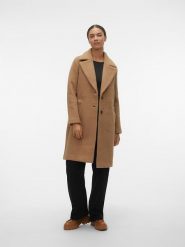 Vero Moda Płaszcz pluszowy w kolorze jasnobrązowym rozmiar: L. Brązowe płaszcze Vero Moda, l, bez wzorów, bez kaptura. Za 144.92 zł.