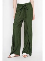 ASSUILI Lniane spodnie w kolorze zielonym rozmiar: 40. Zielone spodnie materiałowe Assuili, bez wzorów, ze lnu. Za 121.99 zł.
