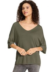 Heine Sweter w kolorze khaki rozmiar: 44/46. Brązowe swetry Heine, s, bez wzorów, z wiskozy, biznesowe, bez ramiączek. Za 43.88 zł.