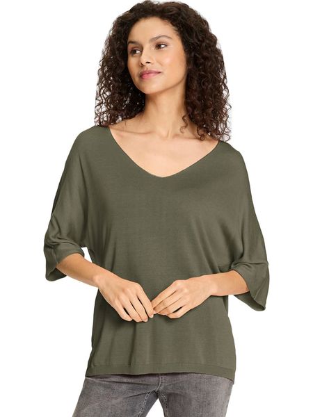 Heine Sweter w kolorze khaki rozmiar: 44/46. Brązowe swetry Heine, s, bez wzorów, z wiskozy, biznesowe, bez ramiączek. Za 43.88 zł.