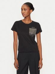 Rinascimento T-Shirt CFC0121252003 Czarny Regular Fit. Czarne t-shirty Rinascimento, m, bez wzorów, z bawełny, bez kołnierzyka, bez ramiączek. Za 199.99 zł.