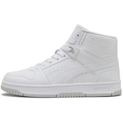 Buty sportowe Puma Rebound Slam Mid. Białe buty treningowe Puma, bez wzorów, z materiału, bez zapięcia, na fitness i siłownię. Za 490.00 zł.
