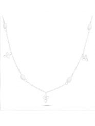 Tamaris Naszyjnik z elementami ozdobnymi - dł. 45 cm rozmiar: onesize. Szare naszyjniki Tamaris, z materiału, z perłą, ze stali. Za 152.99 zł.