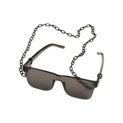 Prostokątne Okulary Przeciwsłoneczne Unisex Adult 105 Z Łańcuszkiem. Czarne okulary przeciwsłoneczne Urban Classics, bez wzorów, prostokątne. Za 84.99 zł.