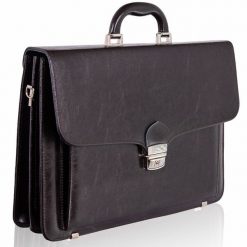 Elegancka teczka skórzana TIZANO TS07 czekolada. Aktówki TIZANO, bez wzorów, ze skóry, duże. Za 436.99 zł.