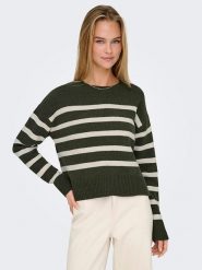 ONLY Sweter w kolorze ciemnozielonym rozmiar: XS. Zielone swetry ONLY, xs, bez wzorów, bez ramiączek. Za 61.46 zł.