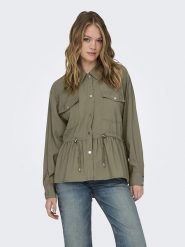 ONLY Koszula w kolorze khaki rozmiar: S. Brązowe koszule ONLY, s, bez wzorów, z wiskozy, klasyczne, bez kołnierzyka, bez ramiączek. Za 61.46 zł.