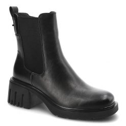 Czarne Botki Filippo Modne Buty Zimowe. Czarne botki Filippo, bez wzorów, ze skóry ekologicznej, bez obcasa, na obcasie, bez zapięcia. Za 259.00 zł.