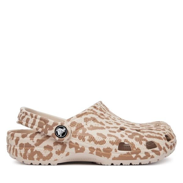 Klapki Crocs. Brązowe klapki Crocs, bez wzorów, bez obcasa, bez zapięcia. Za 259.99 zł.