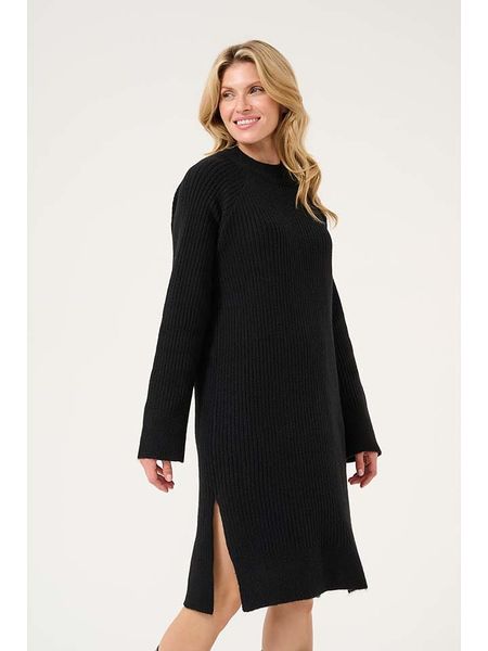Kaffe Sukienka dzianinowa w kolorze czarnym rozmiar: XL. Czarne sukienki Kaffe, na co dzień, xl, bez wzorów, z dzianiny, bez kołnierzyka, bez ramiączek, midi, proste. Za 105.14 zł.