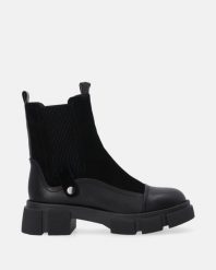 SZTYBLETY DAMSKIE W KOLORZE CZARNYM H030LEBLOBB015. Czarne botki Venezia, bez wzorów, ze skóry, bez obcasa, bez zapięcia. Za 469.00 zł.