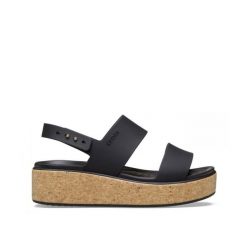 Sandały dla Kobiet Crocs Brooklyn Cork Low Wedge. Brązowe sandały Crocs, bez wzorów, z materiału, eleganckie, bez obcasa, na koturnie, bez zapięcia. Za 231.99 zł.