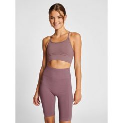 Bezszwowy biustonosz dla kobiet Hummel Tiffy. Fioletowe biustonosze Hummel, bez wzorów. Za 163.50 zł.