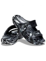 Crocs Klapki "Baya" w kolorze czarno-białym rozmiar: 37/38. Białe klapki Crocs, bez wzorów, klasyczne, z otwartym noskiem, bez obcasa, bez zapięcia. Za 87.19 zł.