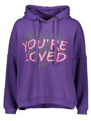 Miss goodlife Bluza "You`re loved" w kolorze fioletowym rozmiar: L. Różowe bluzy miss goodlife, l, bez wzorów, z bawełny, bez ramiączek, z kapturem. Za 167.28 zł.