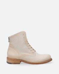 BEŻOWE BOTKI ZE SKÓRY NATURALNEJ 9507 RO 009 O WH. Brązowe botki Venezia, bez wzorów, ze skóry, bez obcasa, bez zapięcia. Za 569.00 zł.