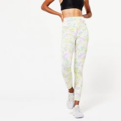 Second Life - Legginsy fitness damskie Domyos 520 - Stan Doskonały. Fioletowe legginsy DOMYOS, bez wzorów, z bawełny, długie. Za 16.99 zł.