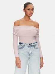 ONLY Bluzka Glamour 15339759 Różowy Slim Fit. Czerwone bluzki ONLY, xs, bez wzorów, z syntetyku, glamour, bez kołnierzyka, bez ramiączek. Za 69.99 zł.