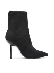 Guess Botki Cidni2 FL7C2N FAB10 Czarny. Czarne botki Guess, z aplikacjami, z materiału, bez obcasa, na szpilce, bez zapięcia. Za 399.99 zł.