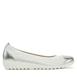 Baleriny Caprice. Białe baleriny Caprice, bez wzorów, bez obcasa, bez zapięcia. Za 179.99 zł.
