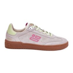 Zamszowe Buty Sportowe Sneakersy Damskie D.Franklin DFSH387005 Zgaszona Biel białe. Białe buty treningowe bez wzorów, z gumy, bez zapięcia. Za 418.45 zł.
