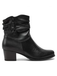 Caprice Botki 9-25348-41 Czarny. Czarne botki Caprice, bez wzorów, ze skóry, bez obcasa, na słupku, bez zapięcia. Za 529.99 zł.