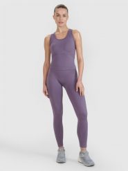 4F Legginsy treningowe bezszwowe 4F x Anna Lewandowska - fioletowe S/M. Fioletowe legginsy 4f, bez wzorów, z dzianiny, klasyczne. Za 129.99 zł.