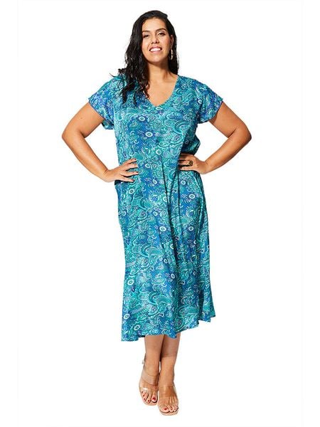 Aller Simplement Sukienka w kolorze niebieskim rozmiar: 50/52. Niebieskie sukienki Aller Simplement, na co dzień, bez wzorów, klasyczne, bez kołnierzyka, bez ramiączek, midi, proste. Za 132.05 zł.