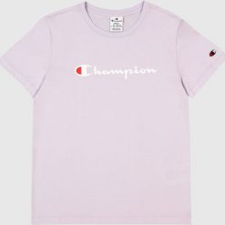 Koszulka sportowa damska Champion SS Tee. Czerwone t-shirty sportowe Champion, l, bez wzorów, z bawełny, bez ramiączek. Za 69.09 zł.