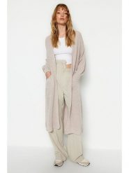 Trendyol Kardigan w kolorze beżowym rozmiar: M. Brązowe swetry Trendyol, m, bez wzorów, bez ramiączek. Za 73.99 zł.