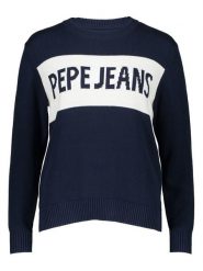 Pepe Jeans Sweter "Intarsia II" w kolorze granatowo-białym rozmiar: M. Białe swetry Pepe Jeans, m, bez wzorów, z jeansu, bez ramiączek. Za 223.46 zł.