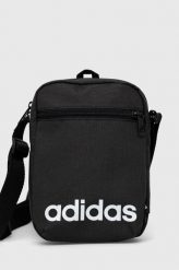 Adidas saszetka kolor czarny. Czarne nerki i saszetki adidas, bez wzorów, z materiału, z nadrukiem, bez dodatków. Za 89.99 zł.