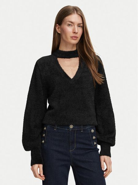 Guess Sweter W6BR74 Z1761 Czarny Regular Fit. Czarne swetry Guess, xl, z aplikacjami, bez ramiączek. Za 434.99 zł.
