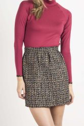 Prosta Mini Spódnica z Zakładkami z Tkaniny z Fakturą. Białe spódnice Wow Point, na co dzień, l, bez wzorów, z materiału, mini, rozkloszowane. Za 99.90 zł.