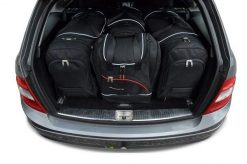 Torby Do Bagażnika Mercedes-Benz C Kombi 2006-2014 4Szt Kjust. Czarne torby podróżne KJUST, bez wzorów, z kauczuku. Za 1,233.00 zł.
