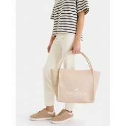 Torebka Nautica. Brązowe shopper bag Nautica, bez wzorów, bez dodatków. Za 179.99 zł.