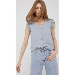 Answear Lab koszula bawełniana damska. Niebieskie koszule Answear Lab, l, bez wzorów, z bawełny, bez kołnierzyka, bez ramiączek. Za 119.99 zł.