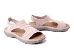 RIEKER 64850-31 pink, sandały damskie. Czerwone sandały Rieker, bez wzorów, bez obcasa, bez zapięcia. Za 299.90 zł.