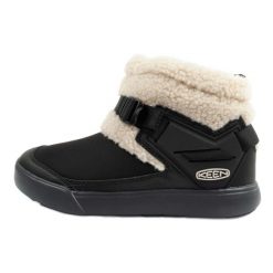 Buty śniegowce Keen Hoodromeo Mini 1026799 czarne. Czarne śniegowce bez wzorów, z gumy, bez zapięcia. Za 322.81 zł.