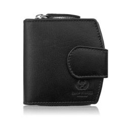 Portfel damski skórzany mały czarny RFID Paolo Peruzii AL-24-BL. Czarne portfele bez wzorów, ze skóry. Za 69.00 zł.