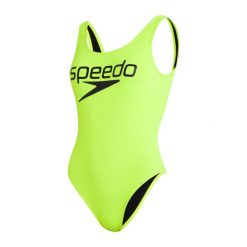 Damski 1-częściowy kostium kąpielowy z logo Speedo End Deep UB. Czarne stroje jednoczęściowe Speedo, bez wzorów, sportowe. Za 129.99 zł.