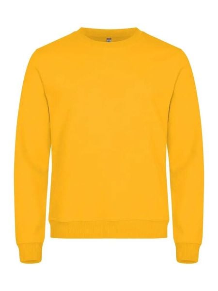 Clique Basic Roundneck bluza unisex z okrągłym dekoltem - materiał przeciw. Żółte bluzy CLIQUE, s, bez wzorów, z bawełny, bez kaptura. Za 158.26 zł.