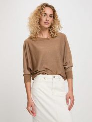 Cross Jeans Sweter w kolorze karmelowym rozmiar: S. Brązowe swetry Cross Jeans, s, bez wzorów, z jeansu, bez ramiączek. Za 92.45 zł.