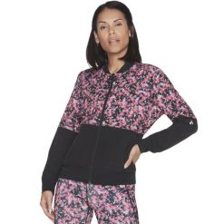 Bluza dresowa sportowa damska Skechers Fantasy Fields Reversible Bomber Jacket. Czerwone bluzy bez kaptura Skechers, m, bez wzorów, z dresówki, bez kaptura. Za 199.99 zł.